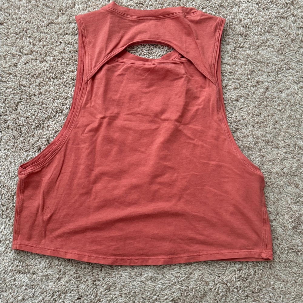 Lululemon Cut Back Crop Tank Rustic Coral size 4 - Picture 6 of 6